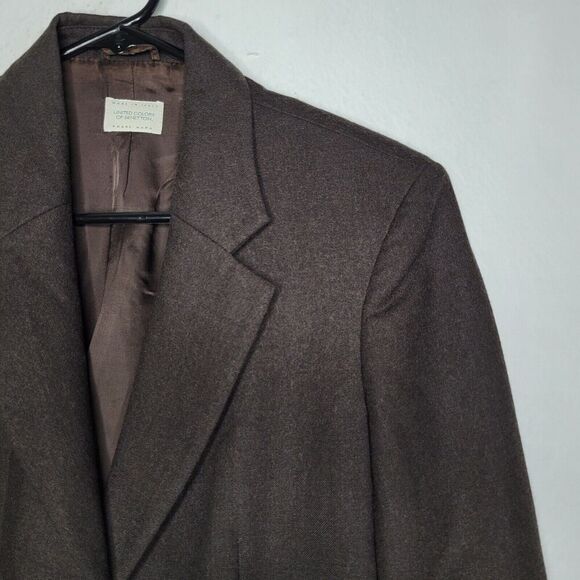 United Colors of Benetton Wool Chocolate Brown LS Blazer Women's Size 42 Medium - Picture 4 of 9